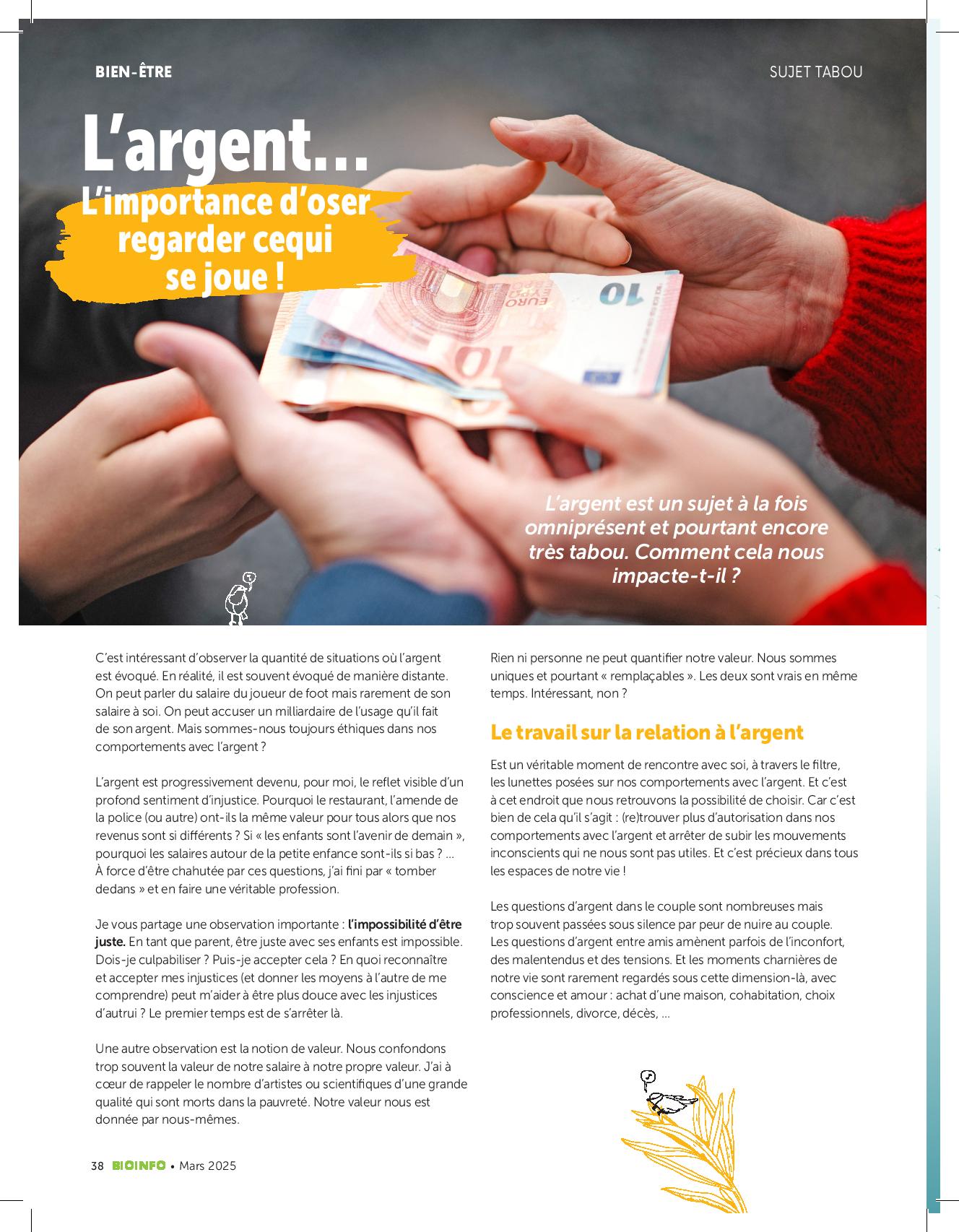 accompagnement, relation à l'argent, anxiété